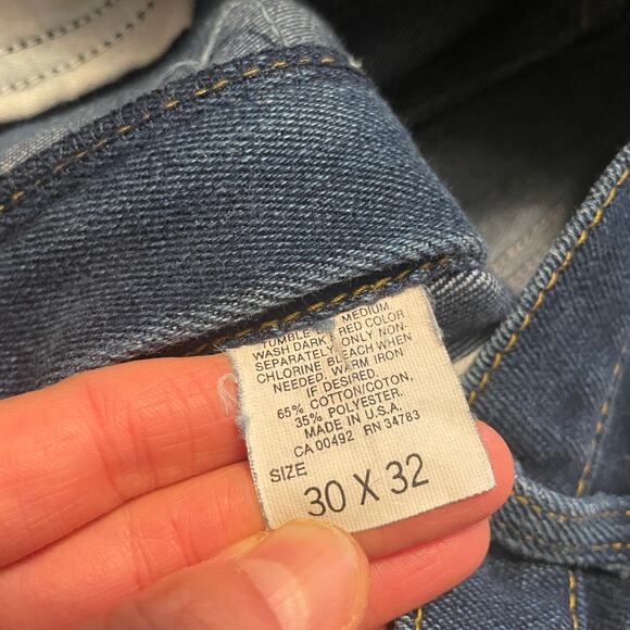 Vintage Lee Riders USA Bootcut Denim Jeans 28x30 (30x32) Western Leather Patch 1 - Picture 5 of 13